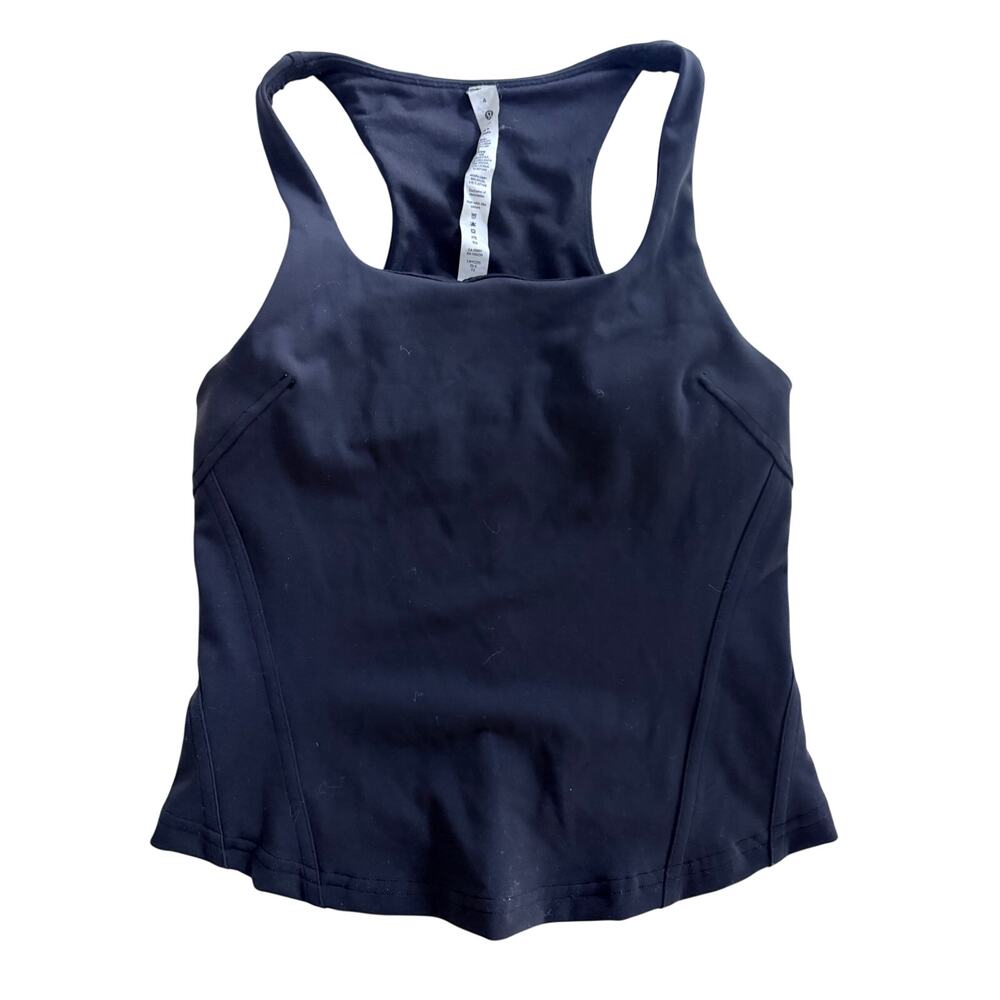 Lululemon Tank Top Womens Size 4 Black Racerback Built In Bra Yoga Workout Gym